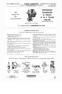 CM427 1941-48 Chevrolet Carter W-1 Carburetor Manual