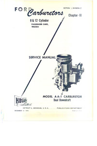 CM26 Holley Model AA-1, 2100, 2110 Service Manual for Ford Flathead V-8, Lincoln V-12 and Ford 272 CID