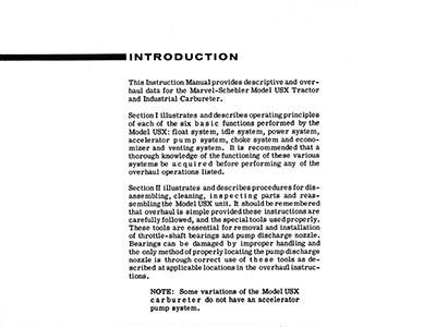 CM6005 Marvel-Schebler USX Carburetor Manual